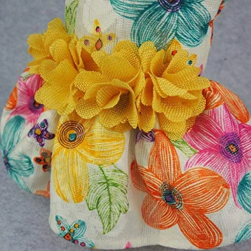 Vestido arnés para perro de Fitwarm, ropa para mascotas, vestido amarillo
