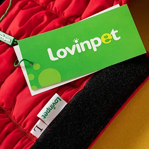 LovinPet Big Dog Jacket/Cold Weather Jacket for Big Dogs/Windproof & Waterproof & Lightweight Large Dogs Winter Jacket -Classic Soft & Warm Large Chest Dog Winter Coat Designed with Pocket