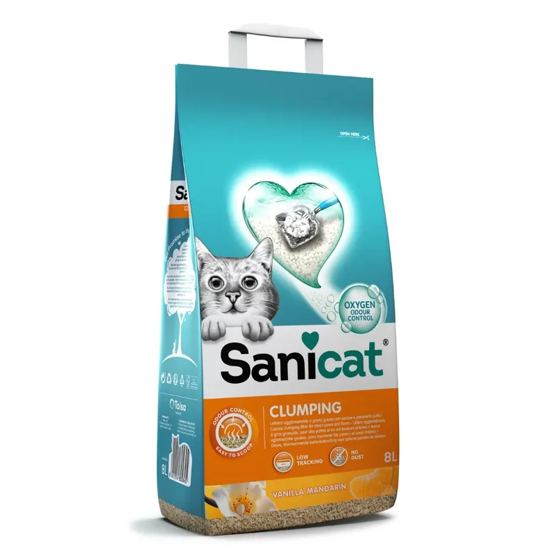 Arena Gato Sanicat Clumping Mandarina 8L