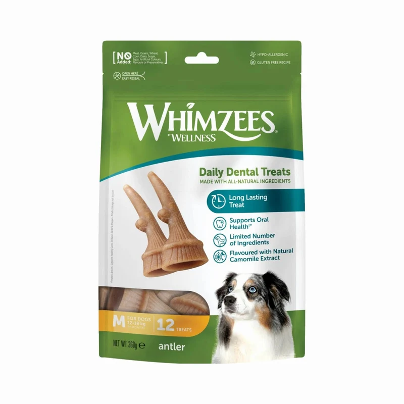 Whimzees Occupy Antler M Bolsa 12 uds