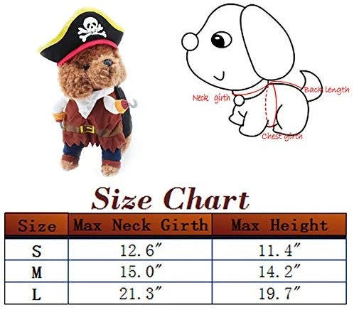 Disfraces de Nacoco. Disfraz para mascotas y perros de Piratas del Caribe, disfraz para gatos