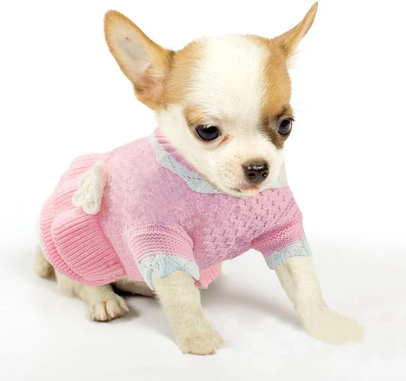 Joytale Turtleneck - Ropa de invierno para perro o mascota, diseño de flores, color rosa
