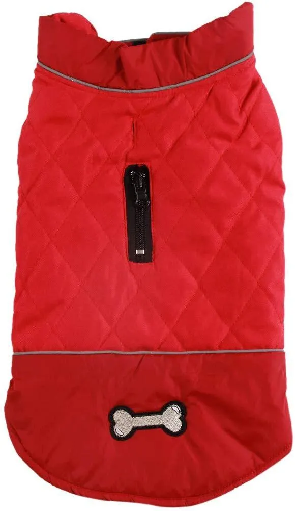 Abrigos reversibles para perros pequeños, impermeables y cálidos de algodón para cachorros para invierno frío, color rojo