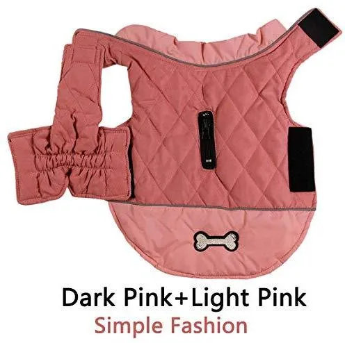 Abrigos reversibles para perros pequeños, impermeables y cálidos de algodón para cachorros para invierno frío, color rojo