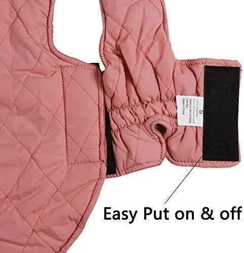 Abrigos reversibles para perros pequeños, impermeables y cálidos de algodón para cachorros para invierno frío, color rojo