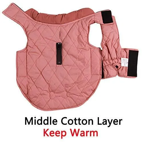 Abrigos reversibles para perros pequeños, impermeables y cálidos de algodón para cachorros para invierno frío, color rojo