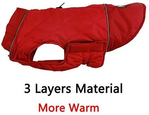 Abrigos reversibles para perros pequeños, impermeables y cálidos de algodón para cachorros para invierno frío, color rojo