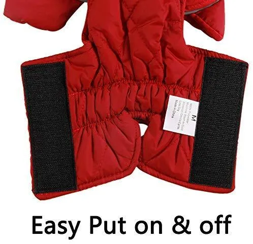 Abrigos reversibles para perros pequeños, impermeables y cálidos de algodón para cachorros para invierno frío, color rojo