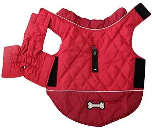 Abrigos reversibles para perros pequeños, impermeables y cálidos de algodón para cachorros para invierno frío, color rojo