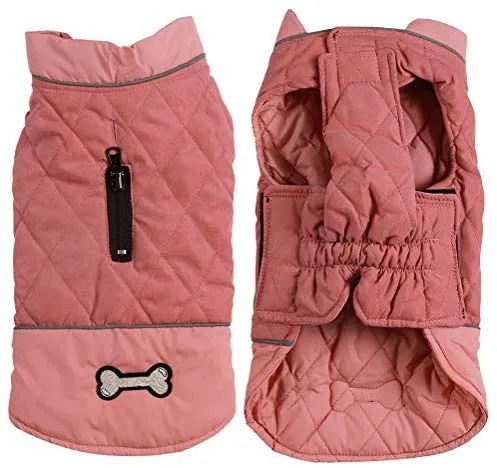 Abrigos reversibles para perros pequeños, impermeables y cálidos de algodón para cachorros para invierno frío, color rojo