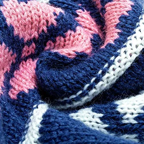 KOOLTAIL Dog Sweater Dress Turtleneck Winter Clothes - Warm Girl Dogs Coat Beautiful Love Heart Pattern Valentine's Day Knit Ugly Sweater with Leash Hole for Dogs Puppy Cat