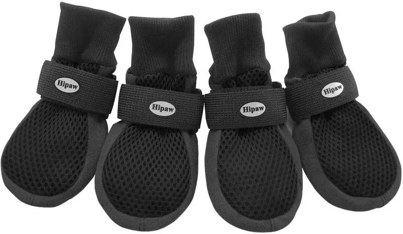HiPaw - Botas de malla transpirables para perro, suela de goma antideslizante para verano