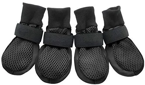 HiPaw - Botas de malla transpirables para perro, suela de goma antideslizante para verano