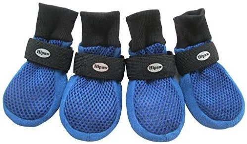 HiPaw - Botas de malla transpirables para perro, suela de goma antideslizante para verano