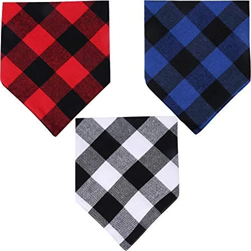 KZHAREE Paquete de 3 bandanas reversibles para perros, gatos, mascotas, animales