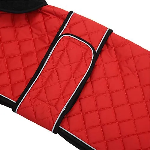 Geyecete Abrigo de invierno acolchado térmico cálido para perro con forro polar cálido, ropa para perro al aire libre con bandas ajustables para perros medianos, grandes