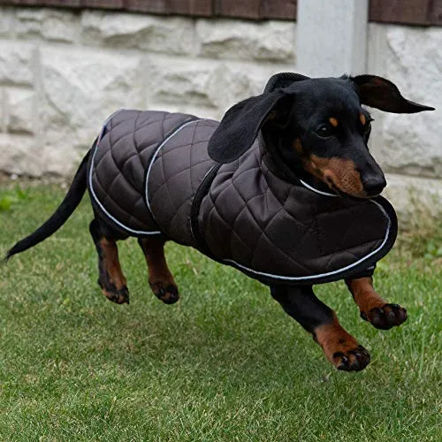 Geyecete Abrigo de invierno acolchado térmico cálido para perro con forro polar cálido, ropa para perro al aire libre con bandas ajustables para perros medianos, grandes