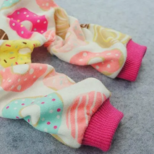 Pijama con dulces donas Fitwarm para perros, de algodón suave, remeras PJS, color rosa