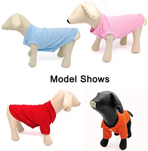 TOLOG - Juego de 4 camisetas para perros y cachorros para perros pequeños, medianos, grandes, de algodón, suave y transpirable