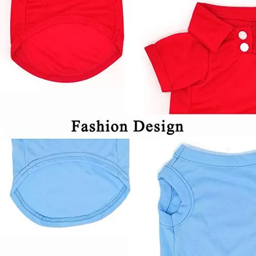 TOLOG - Juego de 4 camisetas para perros y cachorros para perros pequeños, medianos, grandes, de algodón, suave y transpirable