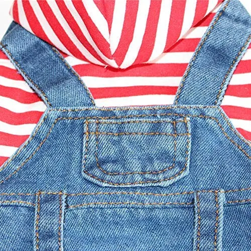 SILD - Mono para perro, vaquero, con capucha, color azul frío, talla mediana, para perros pequeños