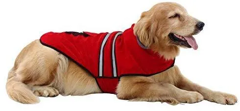 Abrigo Hiado para perro con agujero para arnés y tira reflectante para invierno frío