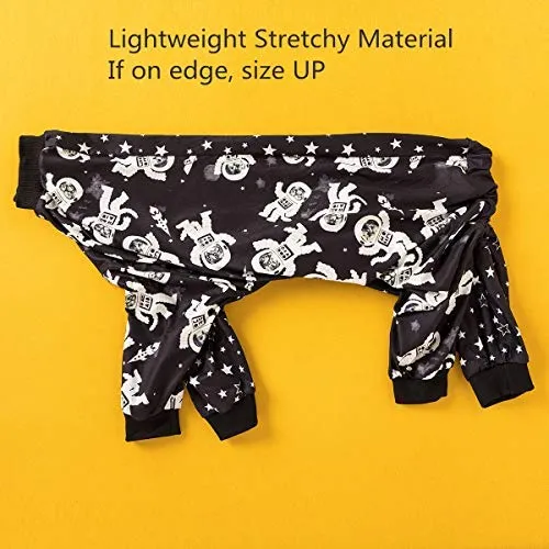 LovinPet Ropa para perro para Pitbull – Camisa de pijamas, perros grandes, ajuste delgado, ligero suéter de pijamas para perro, cobertura completa de pijamas para perro, espacio exterior con impresión de astronauta