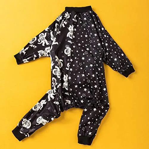 LovinPet Ropa para perro para Pitbull – Camisa de pijamas, perros grandes, ajuste delgado, ligero suéter de pijamas para perro, cobertura completa de pijamas para perro, espacio exterior con impresión de astronauta