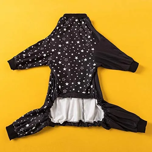 LovinPet Ropa para perro para Pitbull – Camisa de pijamas, perros grandes, ajuste delgado, ligero suéter de pijamas para perro, cobertura completa de pijamas para perro, espacio exterior con impresión de astronauta