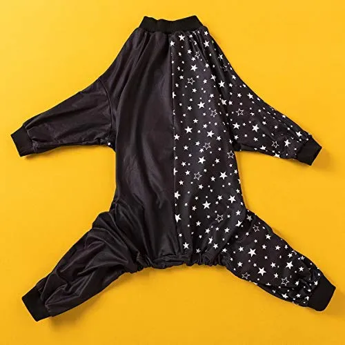 LovinPet Ropa para perro para Pitbull – Camisa de pijamas, perros grandes, ajuste delgado, ligero suéter de pijamas para perro, cobertura completa de pijamas para perro, espacio exterior con impresión de astronauta