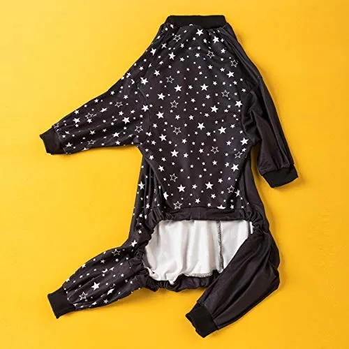 LovinPet Ropa para perro para Pitbull – Camisa de pijamas, perros grandes, ajuste delgado, ligero suéter de pijamas para perro, cobertura completa de pijamas para perro, espacio exterior con impresión de astronauta
