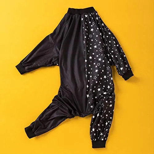 LovinPet Ropa para perro para Pitbull – Camisa de pijamas, perros grandes, ajuste delgado, ligero suéter de pijamas para perro, cobertura completa de pijamas para perro, espacio exterior con impresión de astronauta