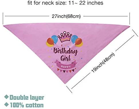 LUTER - Bandana de cumpleaños para perro, diseño de triángulo