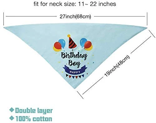 LUTER - Bandana de cumpleaños para perro, diseño de triángulo