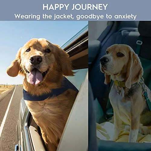 Eagloo - Chaqueta de ansiedad para perro para perro (antiansiedad, antiansiedad, antiansiedad y alivio del estrés, ligera y calmante para mascotas para truenos y ansiedad), color azul marino