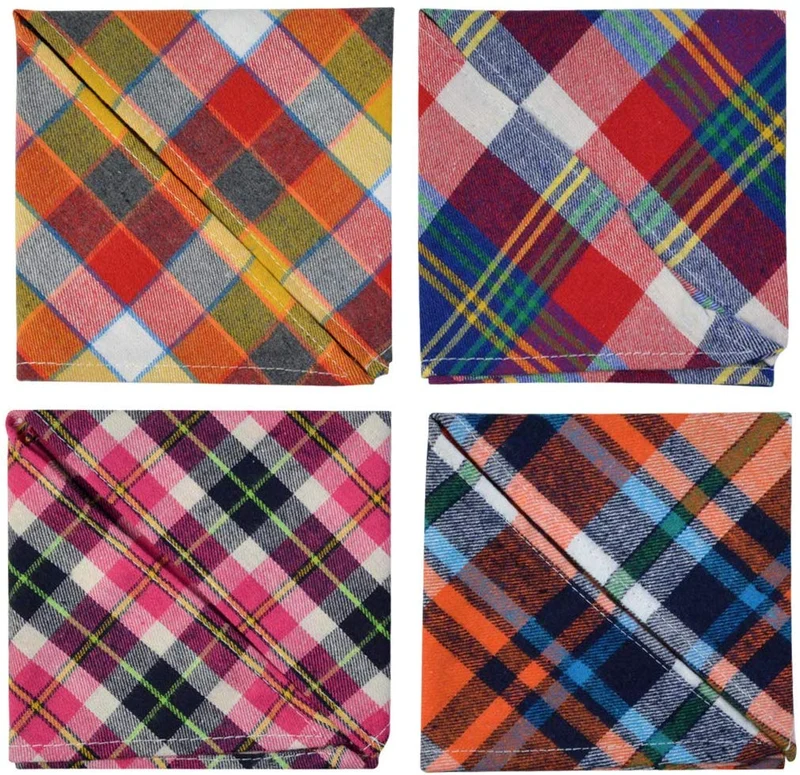 Lee-buty - Juego de 15 bandanas para perro, pañuelo para perro, baberos lavables para niña, niño, perro, bandanas de algodón a cuadros, bandanas para perros al aire libre, accesorios para perros pequeños, medianos, grandes, gatos y mascotas