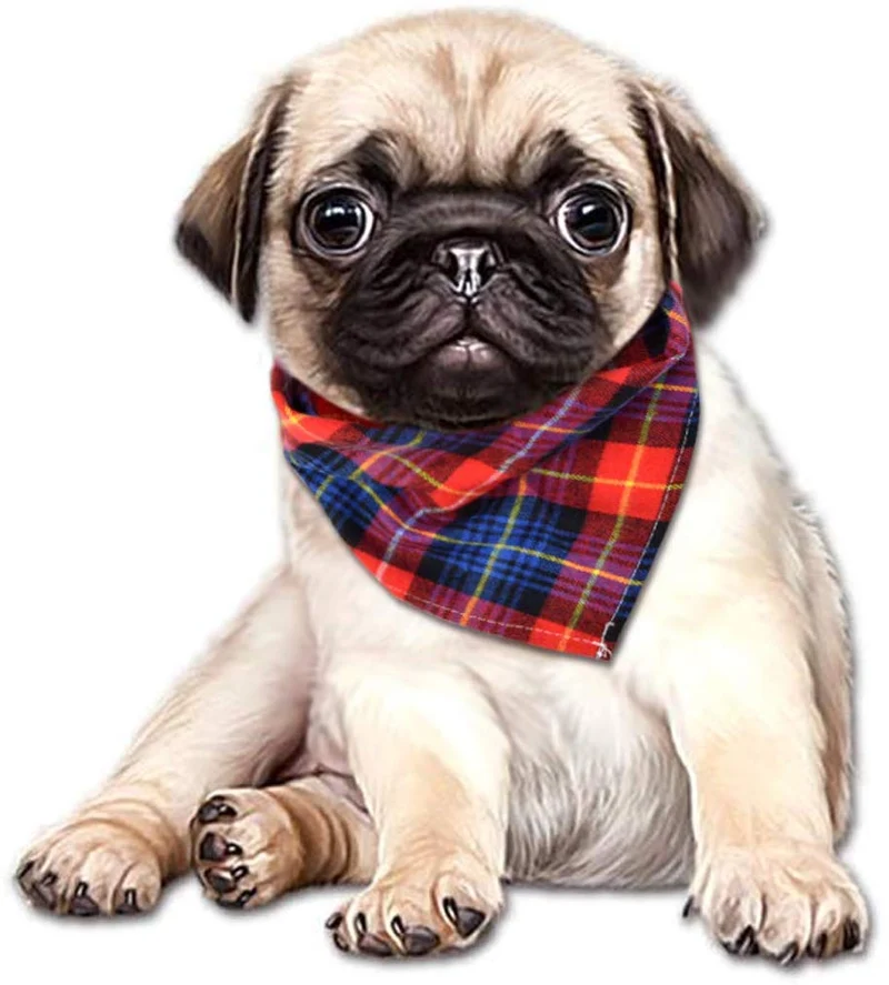 Lee-buty - Juego de 15 bandanas para perro, pañuelo para perro, baberos lavables para niña, niño, perro, bandanas de algodón a cuadros, bandanas para perros al aire libre, accesorios para perros pequeños, medianos, grandes, gatos y mascotas
