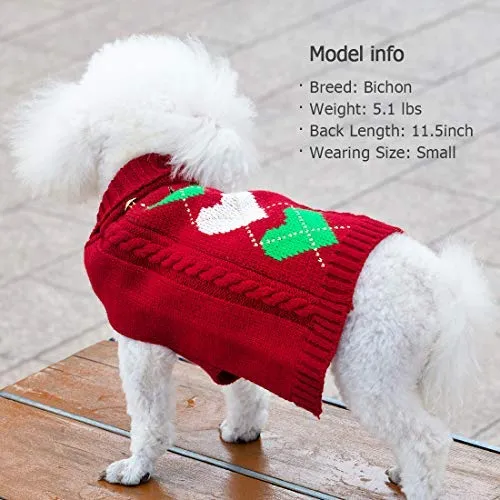 kyeese - Suéter de cuello alto para perros con cordón y agujero de correa