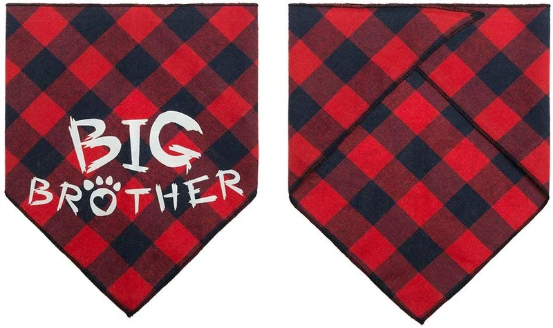 PAWCHIE - Bandana para perro (2 unidades), diseño de cuadros, color rojo y azul
