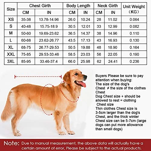 SCPET Abrigo de invierno acogedor impermeable a prueba de viento abrigo de invierno cálido para perro ropa de clima frío chaqueta para perro XS-3XL