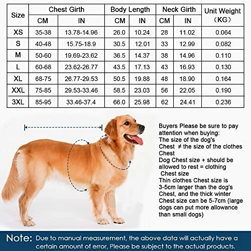 SCPET Abrigo de invierno acogedor impermeable a prueba de viento abrigo de invierno cálido para perro ropa de clima frío chaqueta para perro XS-3XL