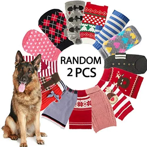Invlab LLC Dog Winter Clothes Sweater - Random 2 Pack All News Sweater for Small Medium Large Dogs