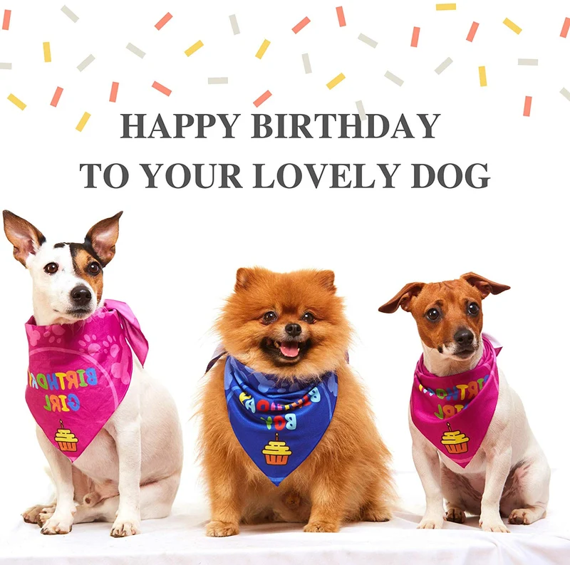 Odi Style Dog Bandana for Dog Birthday Party - Dog Birthday Bandana for Small, Medium, Large Dogs, Bandana for Dogs Puppy Birthday Party, Boy Dog Happy Birthday Bandana, Blue