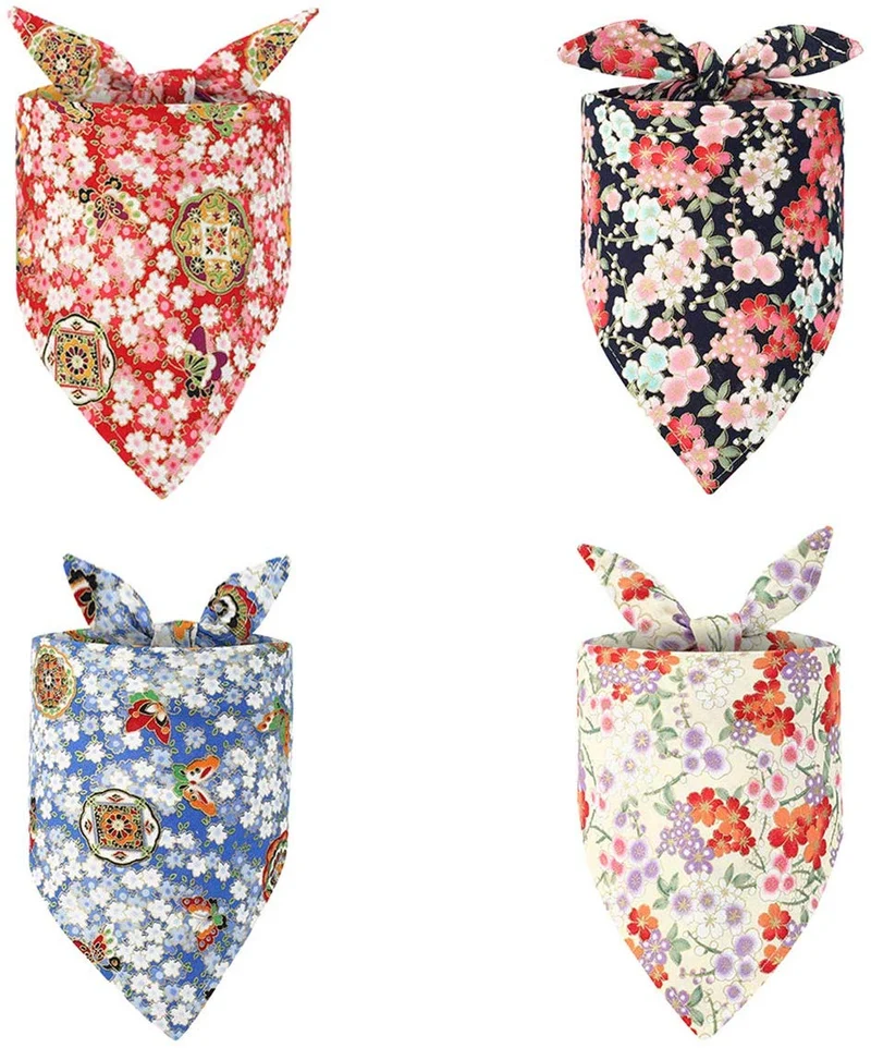 Pañuelos para perros, 4 unidades, multicolor