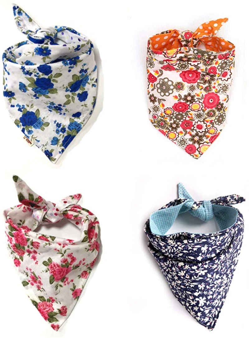 Pañuelos para perros, 4 unidades, multicolor