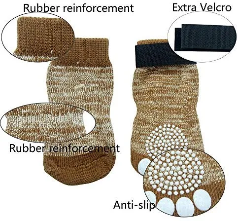PUPTECK Anti-Slip Dog Socks Pet Paw Protection for Indoor Wear