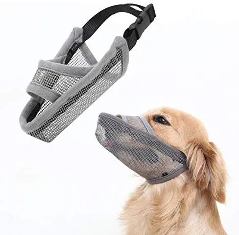 Crazy Felix Bozal de nailon para perros pequeños, medianos y grandes, malla de aire, transpirable y bebible, bozal para mascotas antiladridos