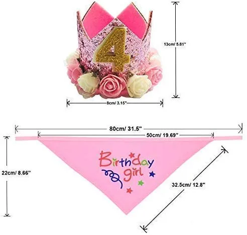 POSAPET Dog Birthday Bandana Scarfs Pet Birthday Gift Decorations Set