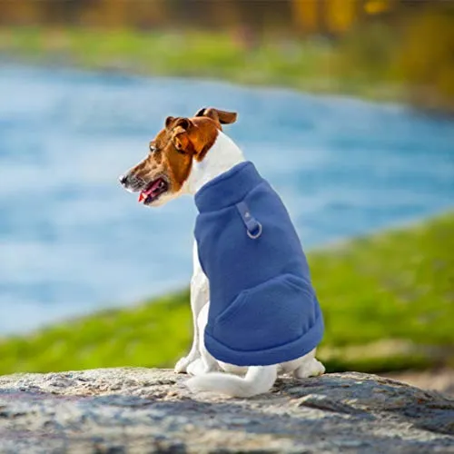 EXPAWLORER - Chaleco de forro polar para perro con bolsillo para abrigos esponjosos y ropa para el otoño y el invierno