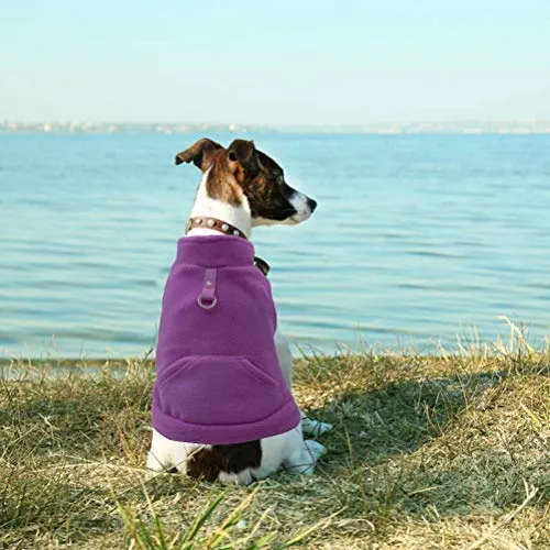 EXPAWLORER - Chaleco de forro polar para perro con bolsillo para abrigos esponjosos y ropa para el otoño y el invierno